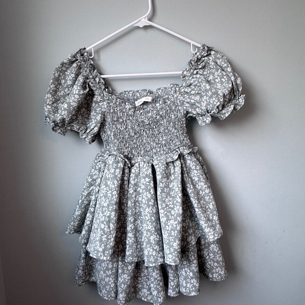 Altar’d State mini dress size XS mint & white floral